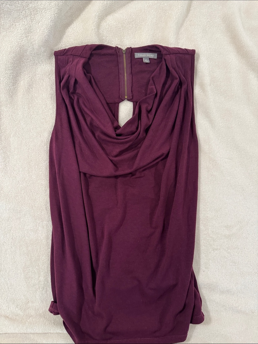 Tinley Road Plum Cowl Neck Sleeveless Top